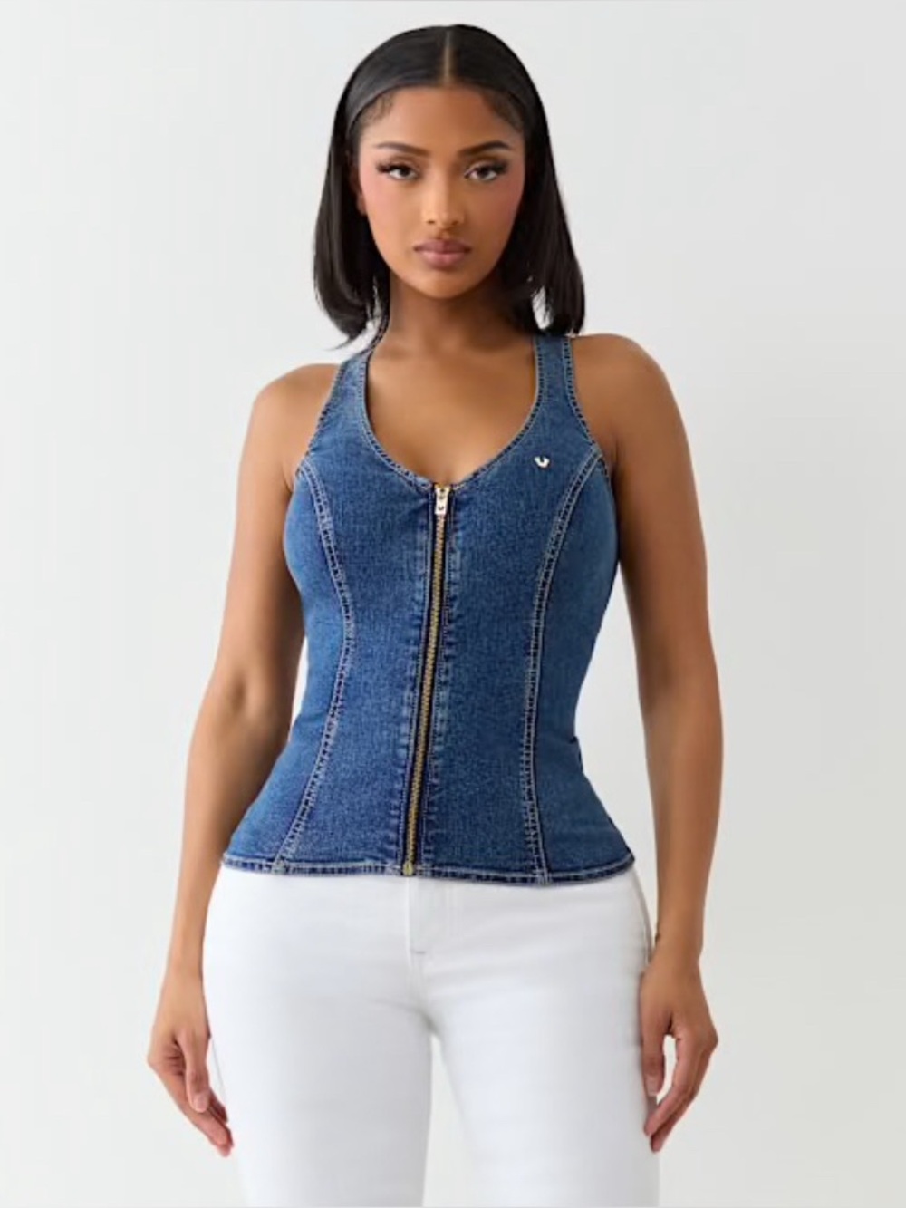 True Religion Denim Bustier Top